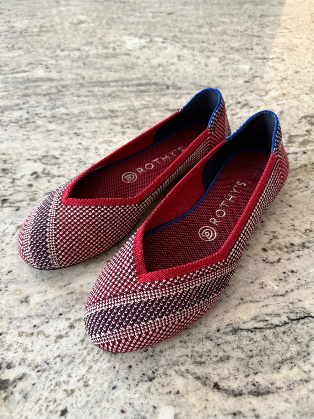 Rothy’s Mirror Stripe Flat Unicorn 🦄 French Girl Chic Sustainable Classic Shoe